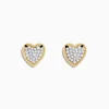 Earrings|Effy Jewelry 14K Yellow Gold Diamond Heart Earrings