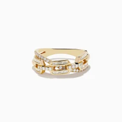 Rings|Effy Jewelry 14K Yellow Gold Diamond Interlocking Crossover Ring 0.46 TCW