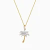 Necklaces & Pendants|Effy Jewelry 14K Yellow Gold Diamond Palm Tree Pendant