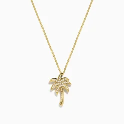Necklaces & Pendants|Effy Jewelry 14K Yellow Gold Diamond Palm Tree Pendant