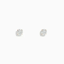 Earrings|Effy Jewelry 14K Yellow Gold Diamond Solitaire Stud Earrings 0.75 TCW