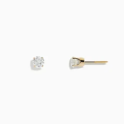 Earrings|Effy Jewelry 14K Yellow Gold Diamond Solitaire Stud Earrings 0.75 TCW