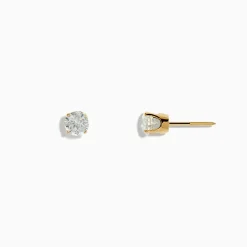 Earrings|Effy Jewelry 14K Yellow Gold Diamond Solitaire Stud Earrings 1.00 TCW