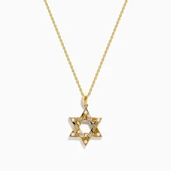 Necklaces & Pendants|Effy Jewelry 14K Yellow Gold Diamond Star of David Pendant