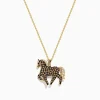 Necklaces & Pendants|Effy Jewelry 14K Yellow Gold Diamond,Black Diamond,Espresso Diamond Horse Pendant