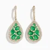 Earrings|Effy Jewelry 14K Yellow Gold Emerald and Diamond Earrings