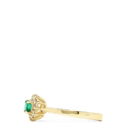 Rings|Effy Jewelry 14K Yellow Gold Emerald and Diamond Ring, 0.36 TCW