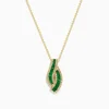 Necklaces & Pendants|BH Multi 14K Yellow Gold Emerald and Diamond Pendant