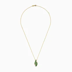 Necklaces & Pendants|BH Multi 14K Yellow Gold Emerald and Diamond Pendant
