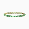Bracelets|Effy Jewelry 14K Yellow Gold Emerald u0026 Diamond Tennis Bracelet, 9.56 TCW