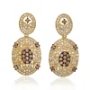 Earrings|Effy Jewelry 14K Yellow Gold Espresso and White Diamond Earrings, 0.94 TCW