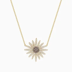 Necklaces & Pendants|BH Multi 14K Yellow Gold Espresso and White Diamond Necklace