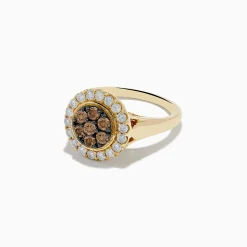 Rings|Effy Jewelry 14K Yellow Gold Espresso and White Diamond Ring