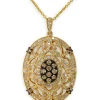 Necklaces & Pendants|Effy Jewelry 14K Yellow Gold Espresso and White Diamond Pendant, 0.78 TCW