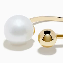 Rings|Effy Jewelry 14K Yellow Gold Fresh Water Pearl and Bead Open Ring