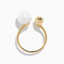Rings|Effy Jewelry 14K Yellow Gold Fresh Water Pearl and Bead Open Ring
