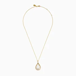 Necklaces & Pendants|Effy Jewelry 14K Yellow Gold Fresh Water Pearl and Diamond Drop Pendant