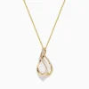 Necklaces & Pendants|Effy Jewelry 14K Yellow Gold Fresh Water Pearl and Diamond Pendant