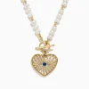 Necklaces & Pendants|Effy Jewelry 14K Yellow Gold Fresh Water Pearl Sapphire and Diamond Necklace