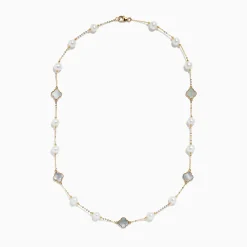 Necklaces & Pendants|Effy Jewelry 14K Yellow Gold Fresh Water Pearl and Mother of Pearl Necklace