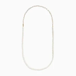 Necklaces & Pendants|Effy Jewelry 14K Yellow Gold Freshwater Pearl and Paperclip Chain Necklace