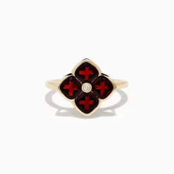 Rings|Effy Jewelry 14K Yellow Gold Garnet and Diamond Ring