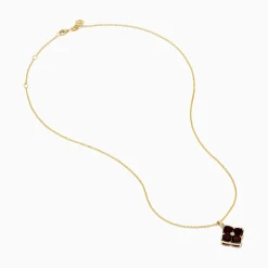 Necklaces & Pendants|Effy Jewelry 14K Yellow Gold Garnet and Diamond Pendant