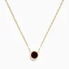 Necklaces & Pendants|Effy Jewelry 14K Yellow Gold Garnet Bezel Pendant with Paperclip Chain