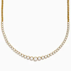 Necklaces & Pendants|Effy Jewelry 14K Yellow Gold Graduated Diamond Tennis Necklace