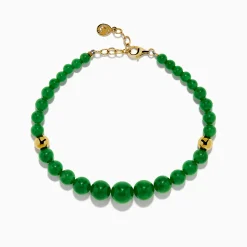 Bracelets|Effy Jewelry 14K Yellow Gold Graduated Jade Bracelet