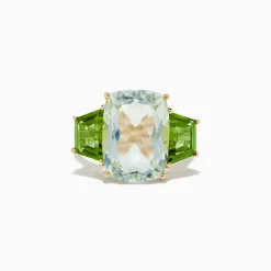 Rings|BH Multi 14K Yellow Gold Green Amethyst and Peridot Ring