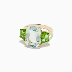 Rings|BH Multi 14K Yellow Gold Green Amethyst and Peridot Ring
