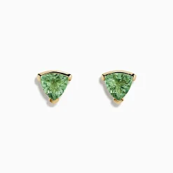 Earrings|Effy Jewelry 14K Yellow Gold Green Amethyst Stud Earrings