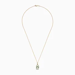 Necklaces & Pendants|Effy Jewelry 14K Yellow Gold Green Amethyst and Diamond Pendant, 6.52 TCW