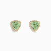Earrings|BH Multi 14K Yellow Gold Green Amethyst and Diamond Earrings