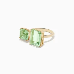 Rings|Effy Jewelry 14k Yellow Gold Green Amethyst Toi Et Moi Ring