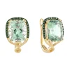 Earrings|Effy Jewelry 14K Yellow Gold Green Amethyst and Diamond Earrings, 5.80 TCW