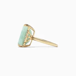 Rings|Effy Jewelry 14K Yellow Gold Jade and Diamond Ring, 11.56 TCW