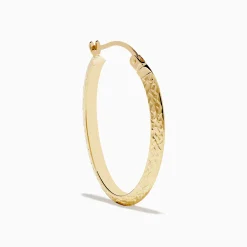 Earrings|Effy Jewelry 14K Yellow Gold Kniff Edge Tube Hoops