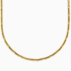Mens|Necklaces & Pendants|Effy Jewelry 14K Yellow Gold 3mm Hollow Alternated Round Box 20" Necklace