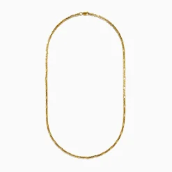 Mens|Necklaces & Pendants|Effy Jewelry 14K Yellow Gold 3mm Hollow Alternated Round Box 20" Necklace