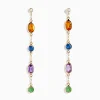 Earrings|Effy Jewelry 14K Yellow Gold Multi Color Sapphire and Diamond Station Earrings
