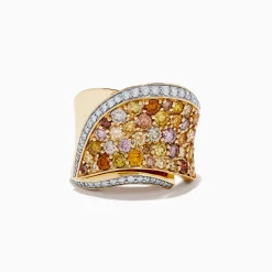 Rings|Effy Jewelry 14K Yellow Gold Multi Color Diamond Statement Ring