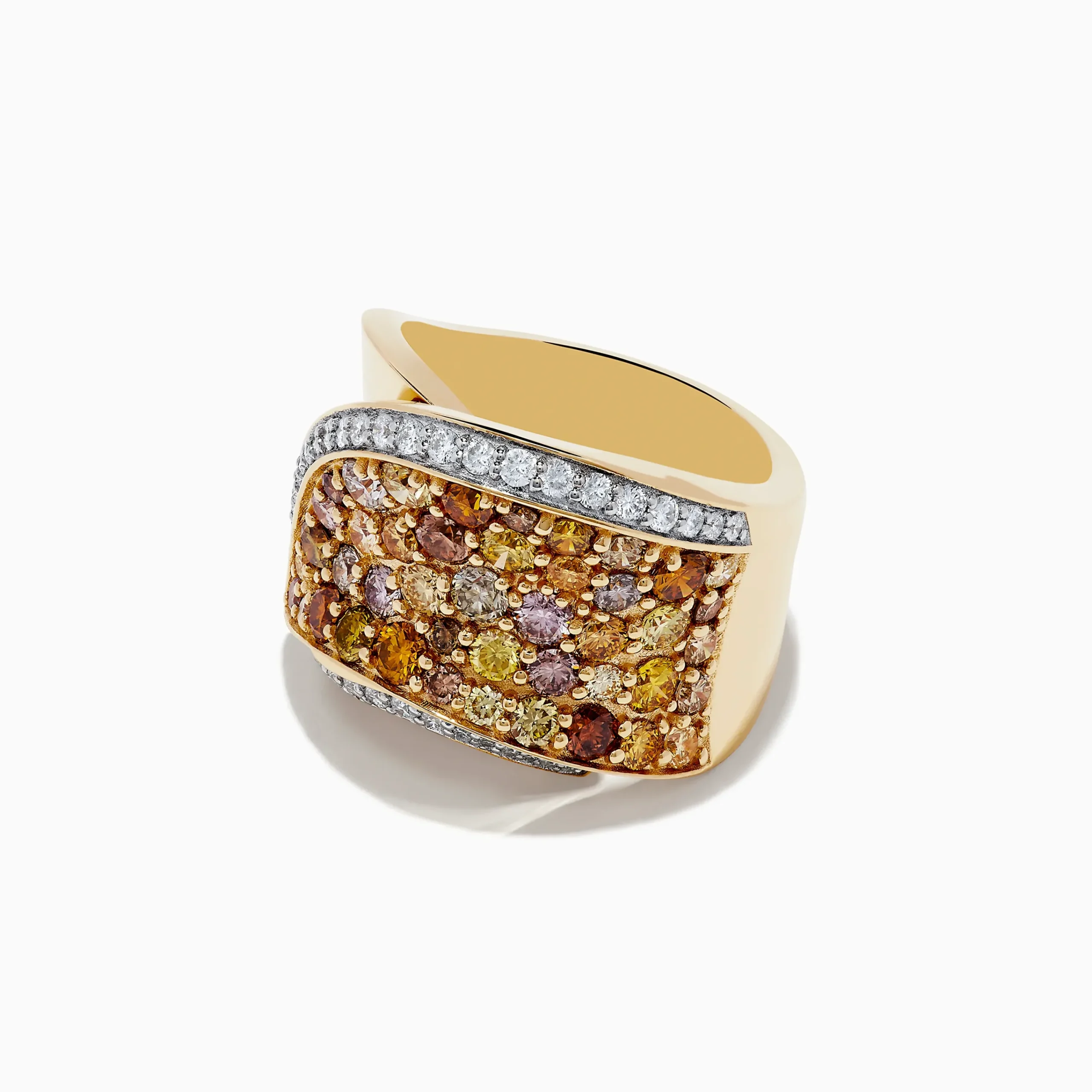 Rings|Effy Jewelry 14K Yellow Gold Multi Color Diamond Statement Ring