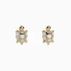 Earrings|Effy Jewelry 14K Yellow Gold Multi Diamond and Mother of Pearl Turtle Stud Earrings