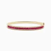 Bracelets|Effy Jewelry 14K Yellow Gold Natural Ruby and Diamond Bangle, 3.60 TCW
