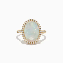 Rings|Effy Jewelry 14K Yellow Gold Opal and Diamond Ring