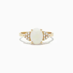 Rings|BH Multi 14K Yellow Gold Opal and Diamond Ring, 1.13 TCW