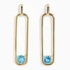 Earrings|Richline Group 14K Yellow Gold Paperclip Blue Topaz Drop Earrings