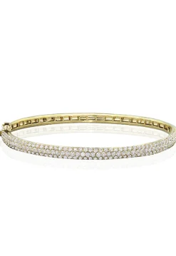 Bracelets|Effy Jewelry 14K Yellow Gold Pave Classica Diamond Bangle, 3.15 TCW